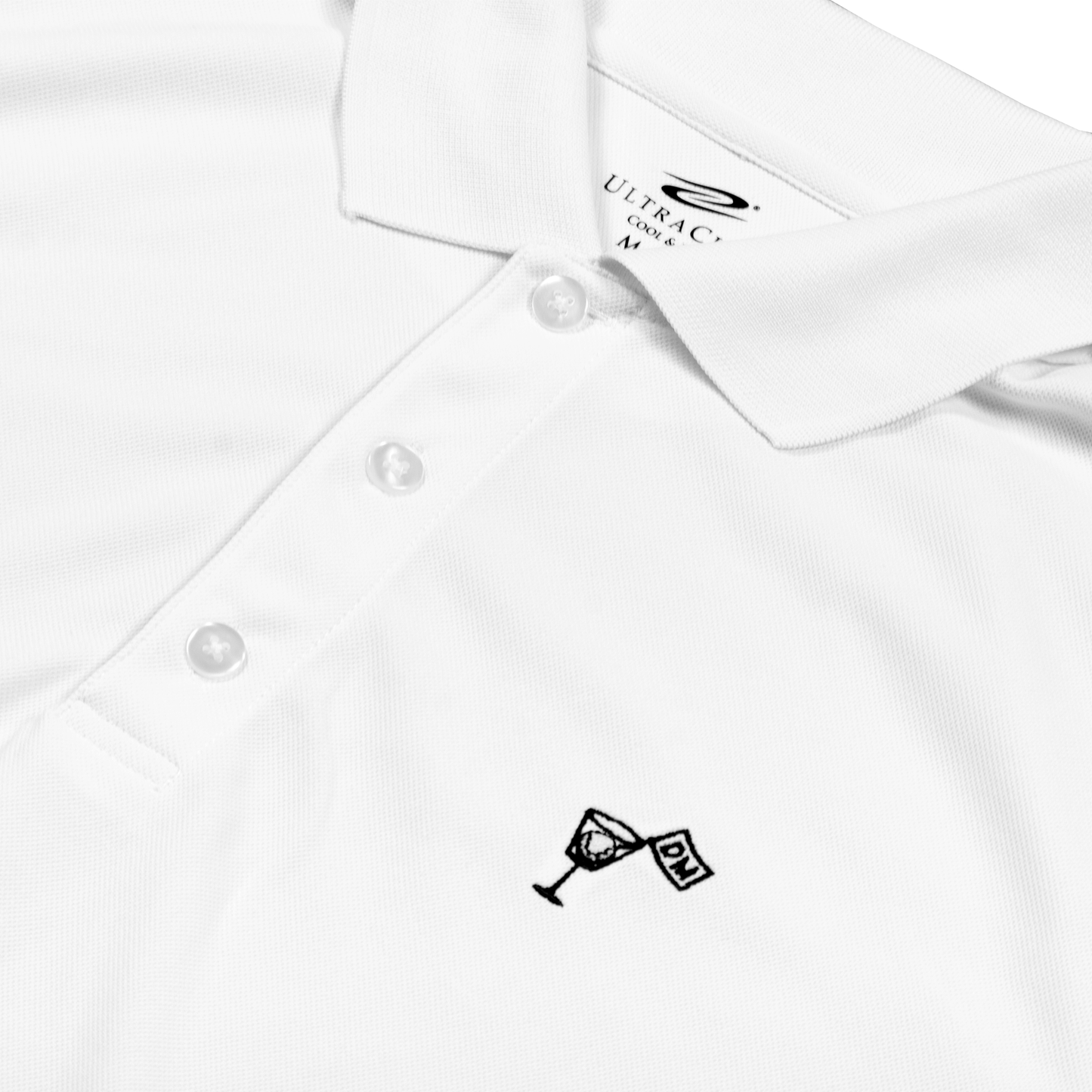 close up of DM martini golf logo